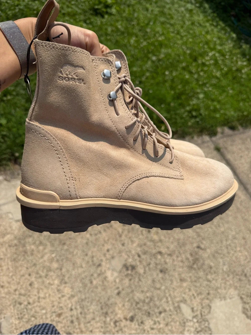 NWT Sorel Tan Suede Lace-Up Boots Sz 8.5 Women’s